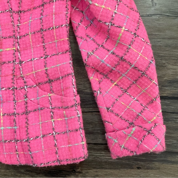 Max Nugus Haute Couture Custom Plaid Tweed Two Piece Skirt Blazer - Picture 3 of 10